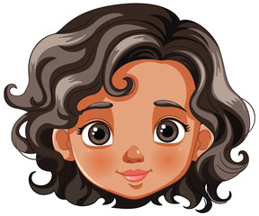 Fototapeta premium Vector illustration of a smiling young girl