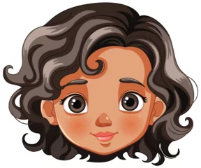 Deurstickers Vector illustration of a smiling young girl © GraphicsRF