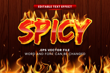 Hot spicy fire 3d editable vector text effect © yustika