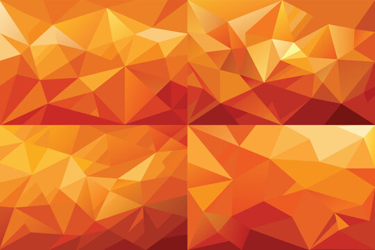 Abstract mosaic background of orange gradient triangles