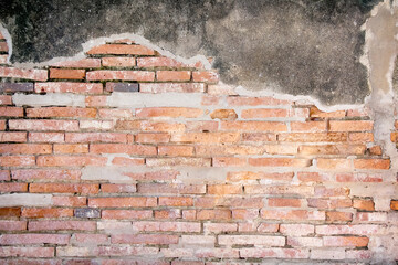 Brick wall  texture abstract on red black old cement background