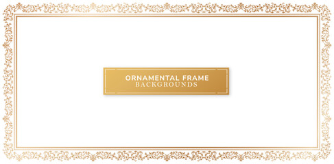 frame ornamental elegant vector template golden colors for decoration certificate of completion template, wedding invitation cover, stationery design material, deck screen printing, paper craft prints