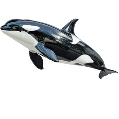 orca killer whale isolated in white - obrazy, fototapety, plakaty