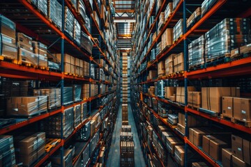 logistic warehouse, top view