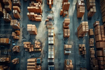 logistic warehouse, top view