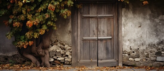 Old wooden door in a rural village