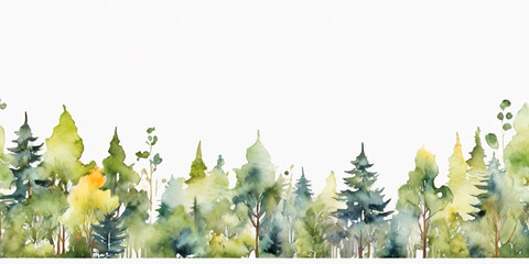 Watercolor forest background. Watercolor forest background. Watercolor forest background.