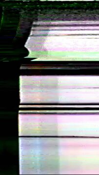 Vertical vhs glitch old videotape grain real noise