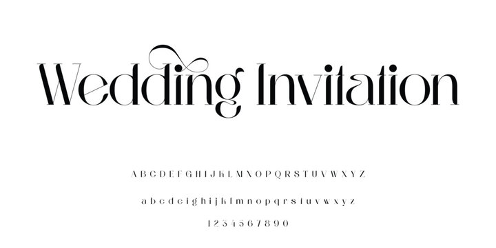 text font alphabet for wedding invitation
