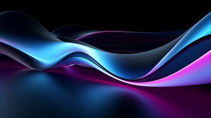 abstract, wavy lines, gradient, blue colors, black background, art, design, modern, contemporary, digital, vibrant, dynamic, fluid, visual, creativity, composition, aesthetics, pattern, waves, flow