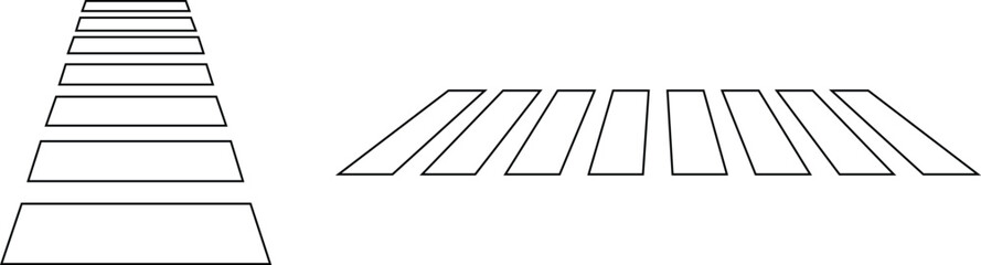 Set of Pedestrian Crossing icons in Linear styles editable stock. Crosswalk symbols. Zebra Crossing vectors on transparent background. Pedestrians traffic road signs for website or mobile app designs.