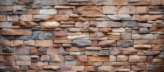 Natural color stone wall texture as interior decoration with an empty room.