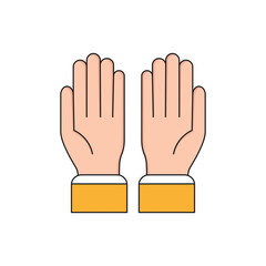 Obraz premium Hands icon. Flat illustration of hands vector icon for web design