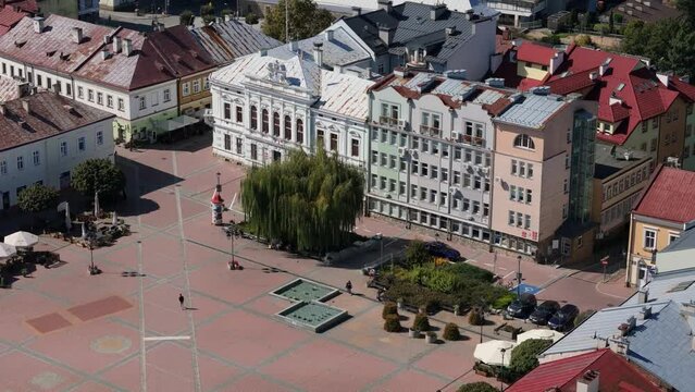 Beautiful Landscape Old Town Market Square Sanok Aerial View Poland