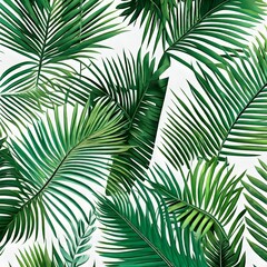 Cut out palm leaves foliage isoalted on transparent background generative ai
