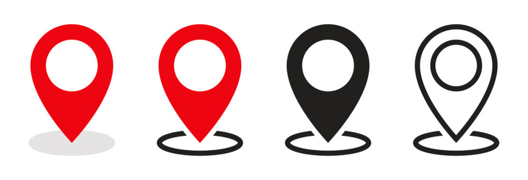 Location icon set, Map pin place marker. location pointer icon symbol in flat style. Location pin icon, Navigation sign