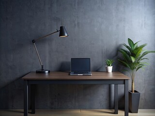 desk lamp and laptop generative ai