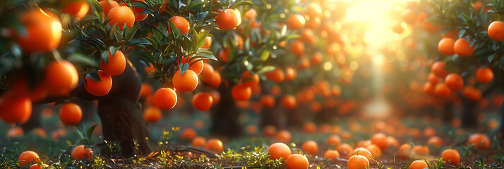 Lush red apples in an orchard with the sun shining on them - obrazy, fototapety, plakaty