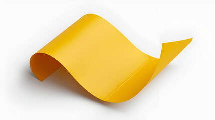 Office Yellow Paper Sticker with Bent Lower Left Corner, Blank Sticky Note for Office Reminders or Messages, Generative AI

