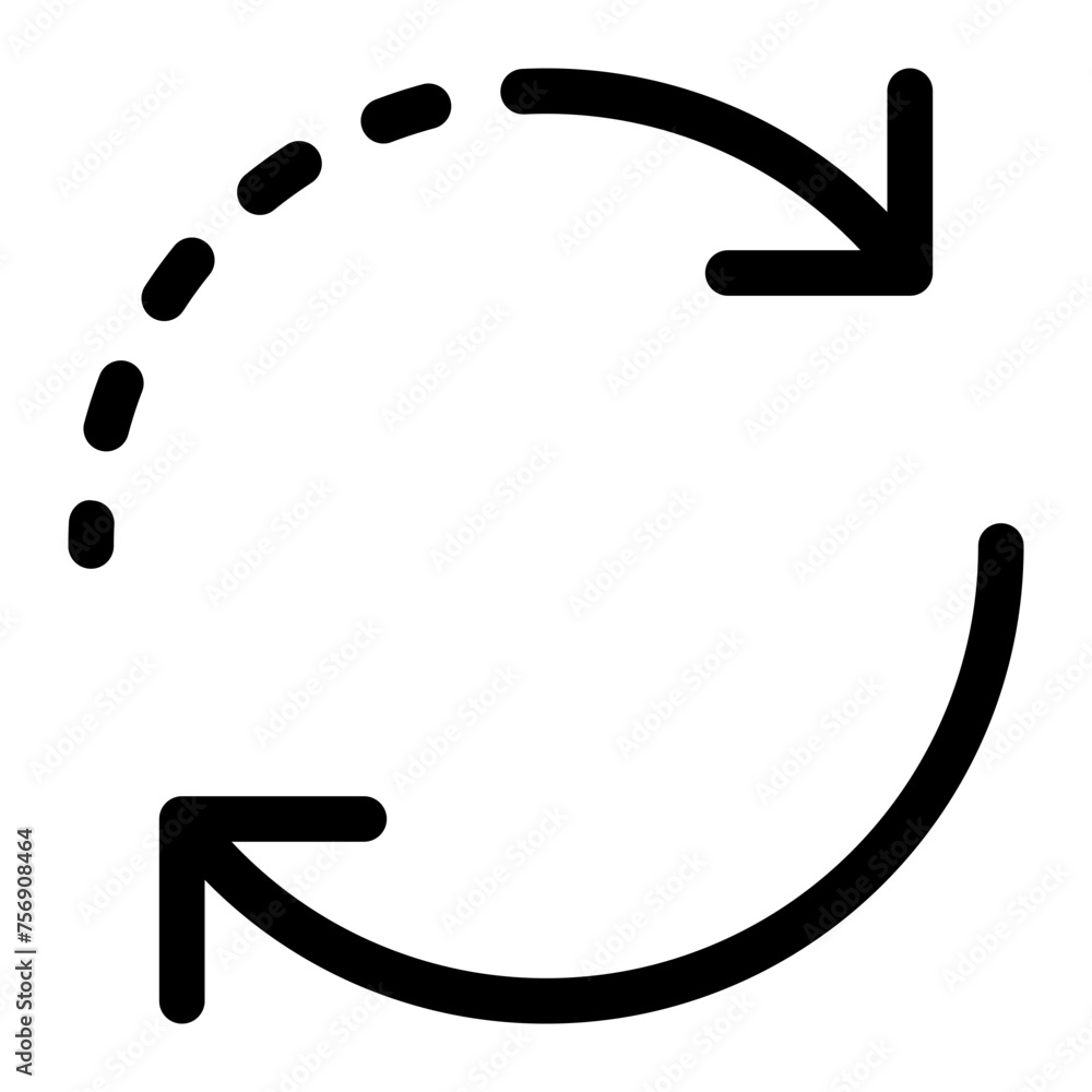 Poster refresh arrow with dash icon
