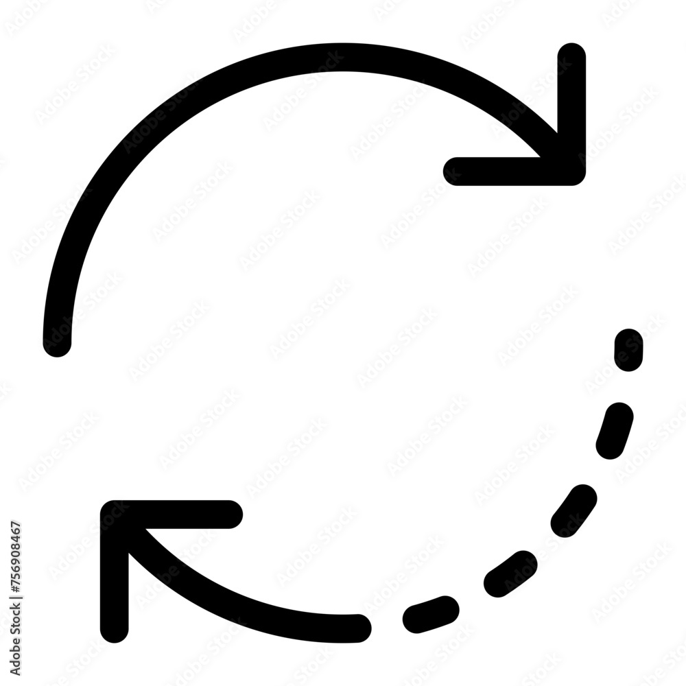 Poster refresh arrow with dash icon