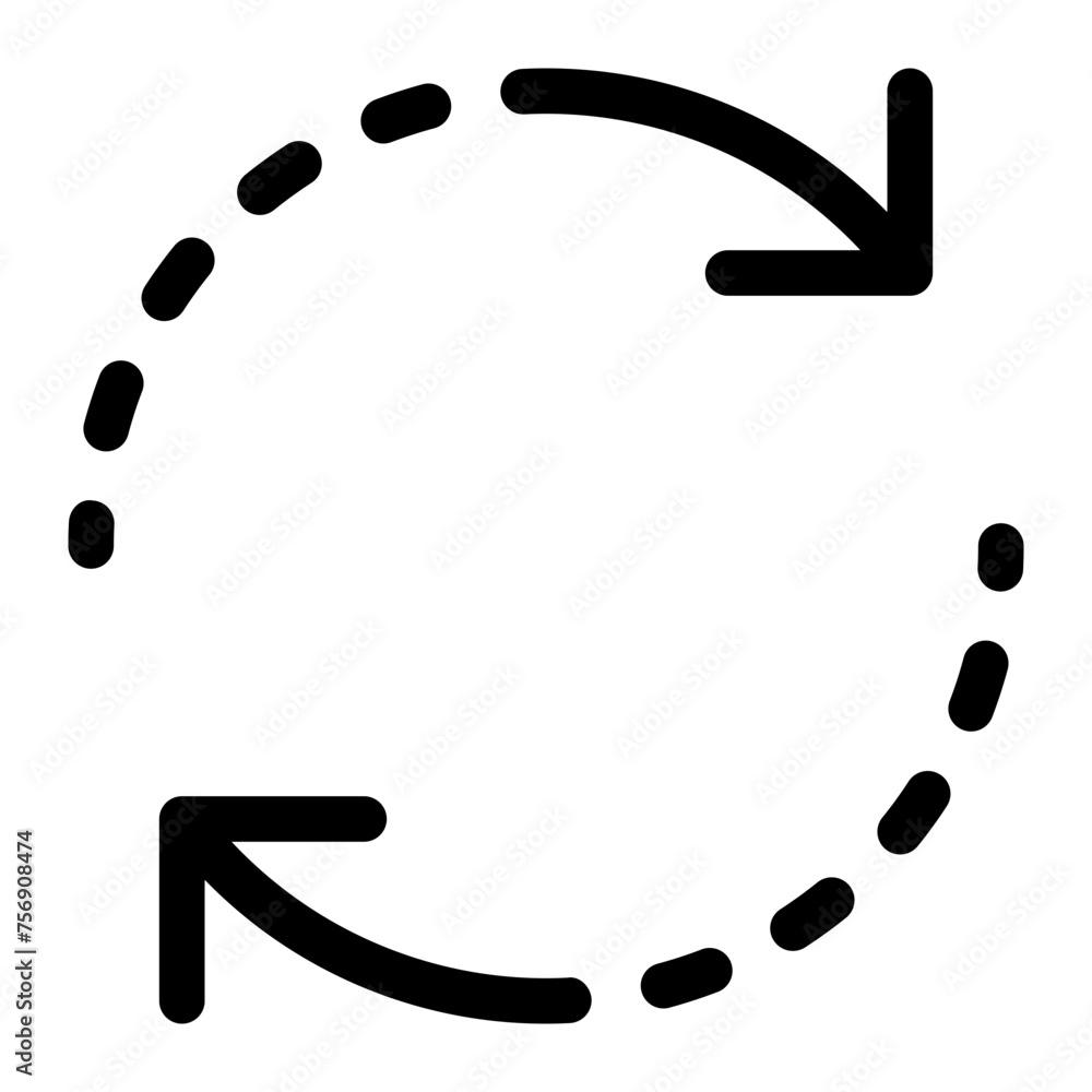 Poster refresh arrow with dash icon