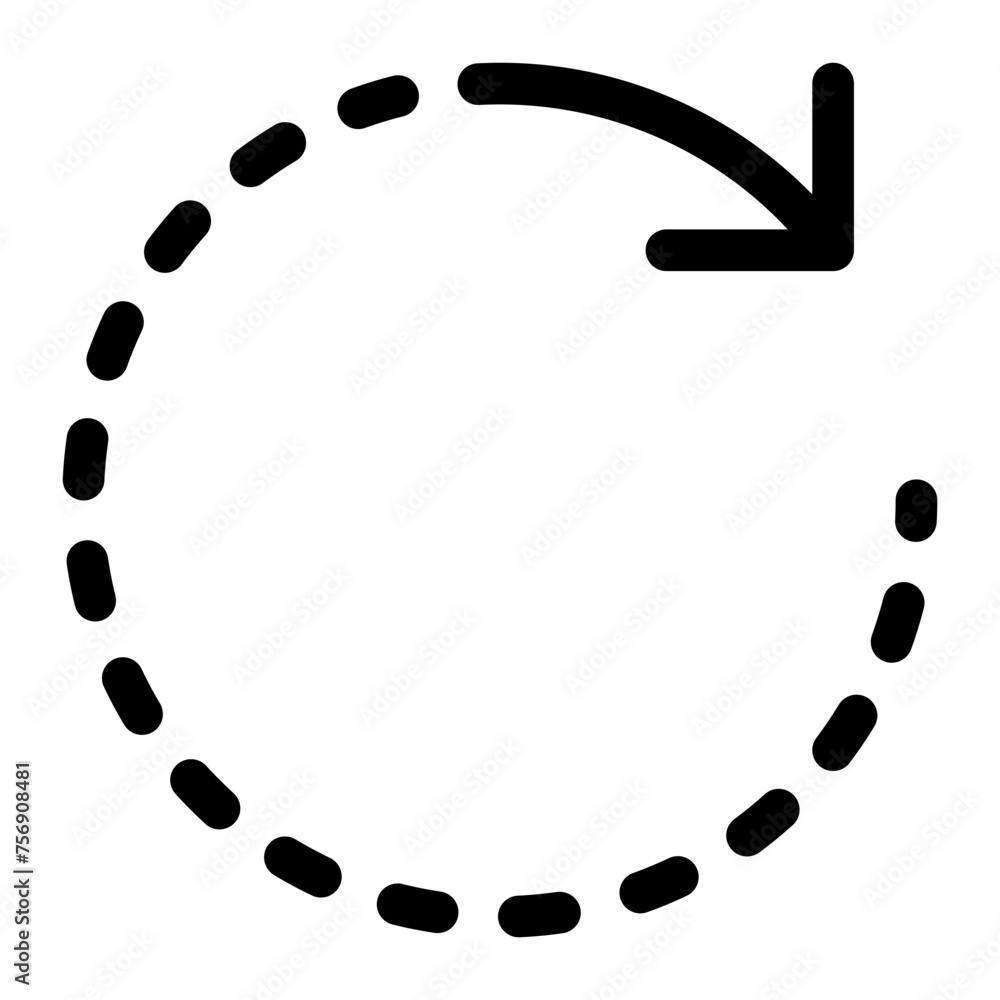 Poster reload arrow with dash icon