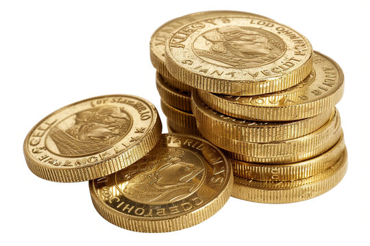 stack of coins on a transparent background