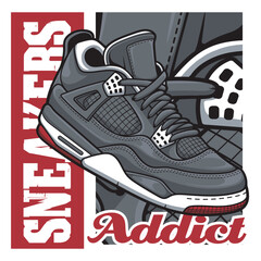 Illustration of Hypebeast Basketball Sneaker Sport Vector Clipart