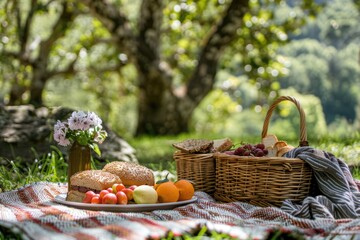 picnic basket with vegetables