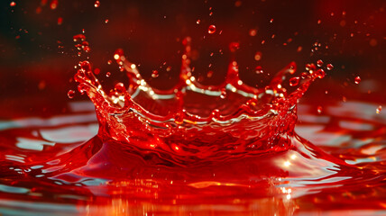A high-speed capture of a water droplet colliding with the surface, forming a mesmerizing crown shape, showcasing the ephemeral artistry of liquid dynamics