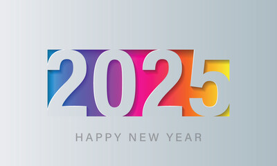 Happy new year 2025. Vector background. Brochure or calendar cover design template.