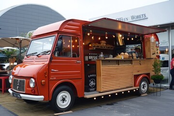 food truck on street food in nitght