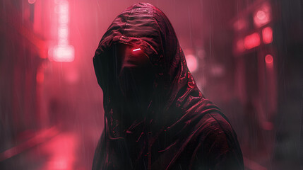 Fototapeta na wymiar The Dark Web Hooded Hacker Banner, Cyber Security Threats and Online Privacy Concerns, Digital Crime Concept, Internet Fraud and Hacking, Generative Ai