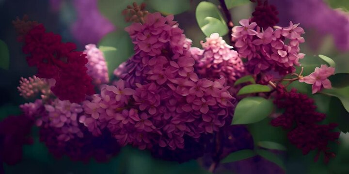 background nature view front spring in flowers lilac purple Blossoming