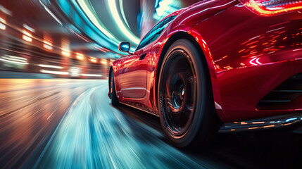 Speed Symphony: Capturing the Elegance of a Sports Car Overtakin