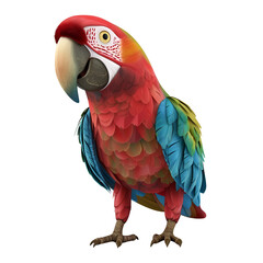 Fototapeta premium 3D Cartoon Parrot Logo Illustration No Background Perfect for Print on Demand