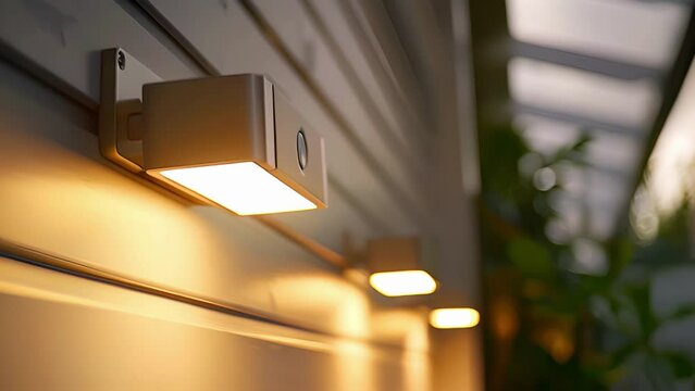 A bright and energyefficient LED motion sensor light with multiple sensors strategically p around the frame.