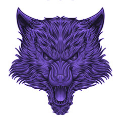 Purple wolf head 