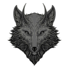 head of wolf in dark grey 