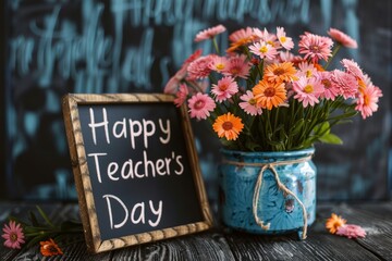 Happy Teachers Day chalk lettering