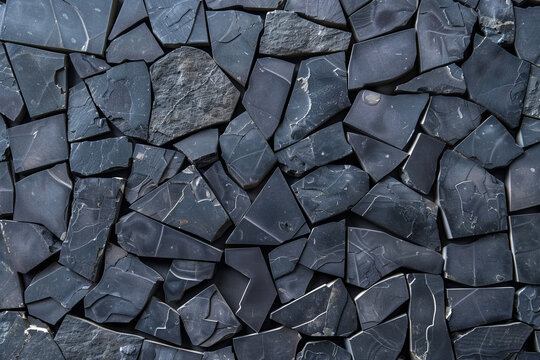 A Black Mosaic, Individual Pieces Fitting Together Seamlessly.