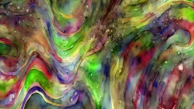 Abstract watercolor gradient video, Holographic multicolor liquid video, Abstract liquid wavy background, Moving abstract multicolored background, generative ai

