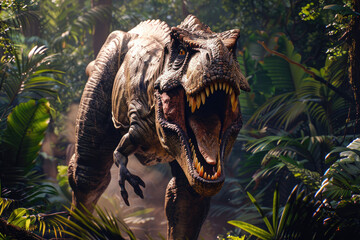 Wild Tyrannosaurus Rex in the jungle