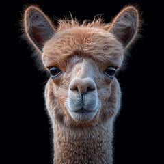 Obraz premium Close-Up Portrait of Alpaca and Llama, Cute Mammals in Nature