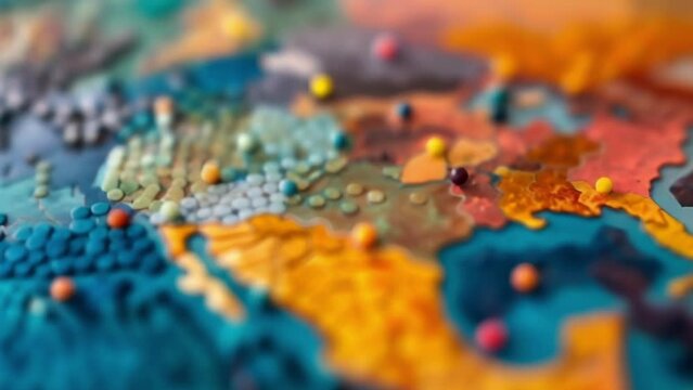 A map of the world with dots representing different countries and their involvement in a global value chain underscoring how value creation is a collaborative effort between