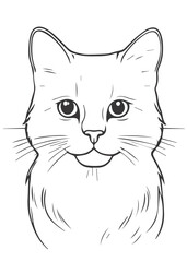 cute kitten, isolated vector silhouette, on white background