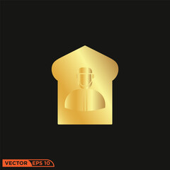 Ramadhan gold solid icon design vector graphic of template, sign and symbol