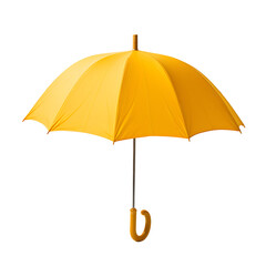 Opened Yellow umbrella isolated on white and transparent background