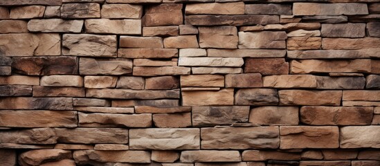 Obraz premium Textured stone wall background with a warm tone and rough surface